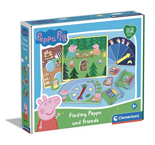 Clementoni 16355 Findet Peppa – Peppa Pig, Kooperationsspiel mit den Figuren von Peppa Wutz, ideal für Gruppenspiele, lustiges Versteckspiel für Kinder ab 3 Jahren, Multicolour von Clementoni