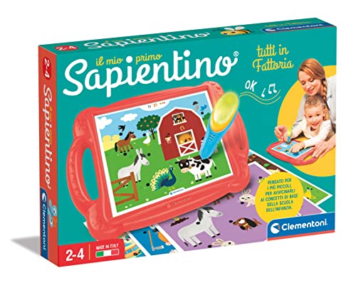 Clementoni - 16378 - Sapientino - Mein erster erfahrener Bauernhof - Bankett mit 24 Aktivitätskarten, interaktiver Stift (Batterien im Lieferumfang enthalten), Lernspiel 2 Jahre Tiere, Made in Italy von Clementoni