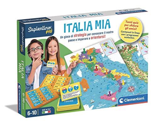 Clementoni 16417 Sapientino Più-Italia Mia-Lernspiel Geographie Kinder 6 Jahre, Quizpfad (italienische Version) -Made in Italy, Mehrfarbig von Clementoni