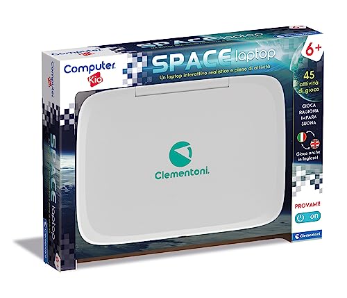 Clementoni 16426 Computer Kid Space Lernspiel, elektronisch, sprechend, Laptop, 5 Jahre, Technologie für Kinder, tragbar, Batterien im Lieferumfang enthalten, Single, Italienisch, medium von Clementoni