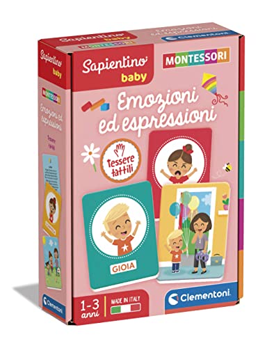 Clementoni 16435 Sapientino Baby Emozioni und Ausdrücke-Lernspiel 1 Jahr-Flashcards Montessori-Made in Italy, Italienisch, M von Clementoni