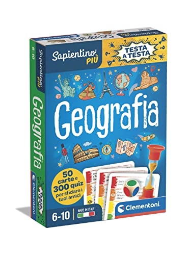 Clementoni - Sapientino Testa Lernspiel 6 Jahre, Quiz, Flashcards Geographie-Made in Italy, Farbe Italiano, 16441 von Clementoni