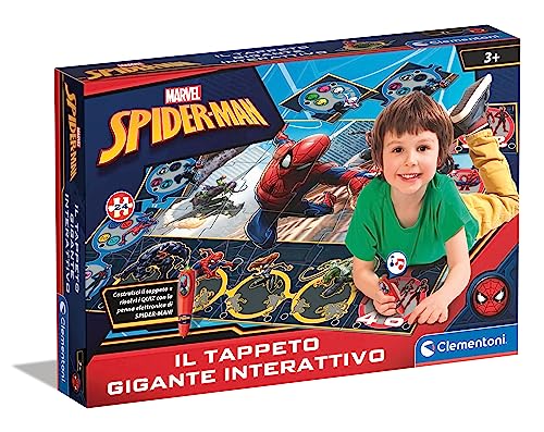 Clementoni 16451 Spiderman Sapientino The Giant Carpet Interactive Marvel Spider-Man-Kinderpuzzle 24 Maxiteile mit interaktivem Stift, 3 Jahre Lernspiel-Made in Italy, Mehrsprachig von Clementoni