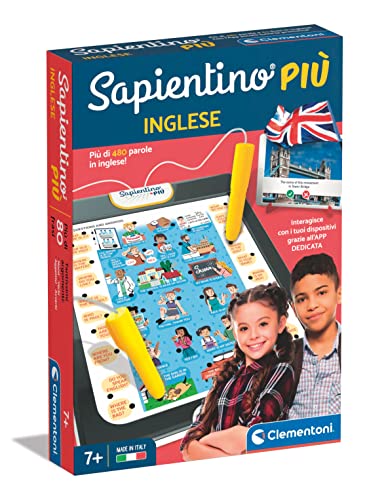 Clementoni 16729 wörterbuch Sapientino più – Englisch – Elektronisches Lernspiel zum Englischlernen – interaktiver Stift, pädagogisch, 7 Jahre, hergestellt in Italien, Mehrfarbig, Medio von Clementoni