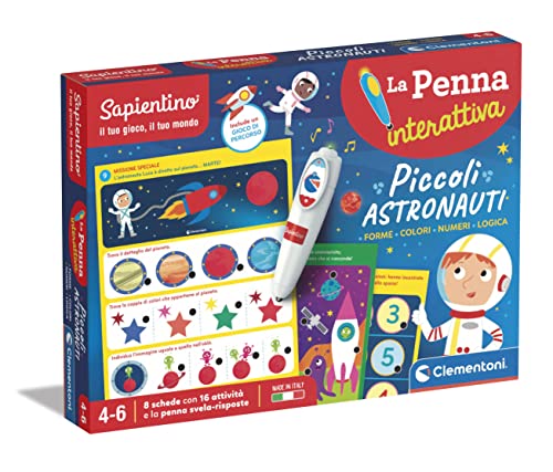 Clementoni 16747 Sapientino – Die kleinen Astronauten Quiz, Aktivitätskarten und sprechender interaktiver Stift, Lernspiel 4 Jahre – Made in Italy, Italienisch von Clementoni