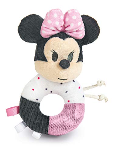 Clementoni 17338 Minnie Clementoni-17338-Disney Baby Maraca Rassel-weiche Ringrasseln-Spielzeug für Kleinkinder-ab 0 Monaten-maschinenwaschbar, Mehrfarbig, M von Clementoni