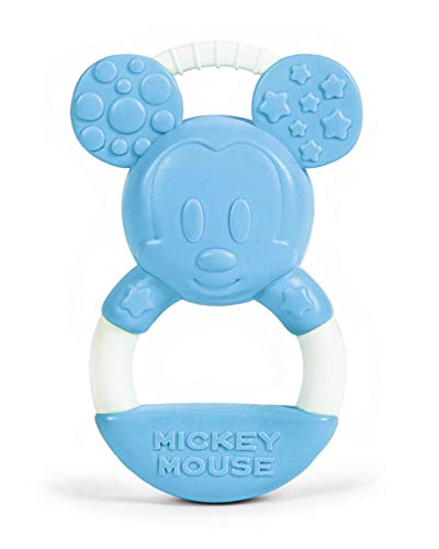 Clementoni - 17343 - Disney Baby Mickey Beißring - Spiel mit Zahnung und Zahnfleischmassage für Neugeborene, Kind 0-18 Monate, Hellblau, S von Clementoni