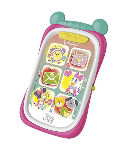 Clementoni 17712 Disney Baby – Baby Minnie Smartphone, Kinderhandy mit Licht- und Soundeffekten, interaktives Babyspielzeug für Kleinkinder von 9-36 Monaten, Multicolour, M von Clementoni