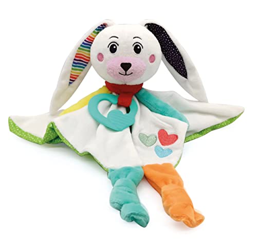 Clementoni 17791 Hase – Sweet Bunny – Kuscheltier und Plüschtiere für Neugeborene, Lernspielzeug, Baby Spielzeug 0 Monate, Spiel für Kleinkinder 100% maschinenwaschbar, Tierdruck, Mehrfarbig von Clementoni