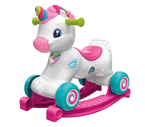 Baby Clementoni Schaukel Einhorn - 3in1 Schaukeltier mit interaktivem Aktivitätscenter für Kinder ab 12 Monaten - Sensorik- & Motorikspielzeug 17883 von Clementoni