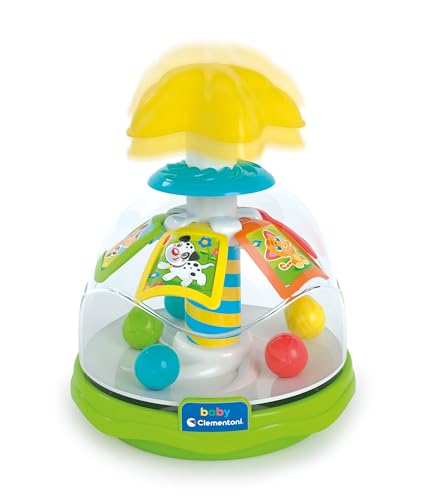 Clementoni Baby Happy Friends Spinning - Top-Kreisel für Kinder mit Tieren - Sensorik- & Motorikspielzeug - Spielzeug für Kinder ab 9-36 Monate 17895 von Clementoni