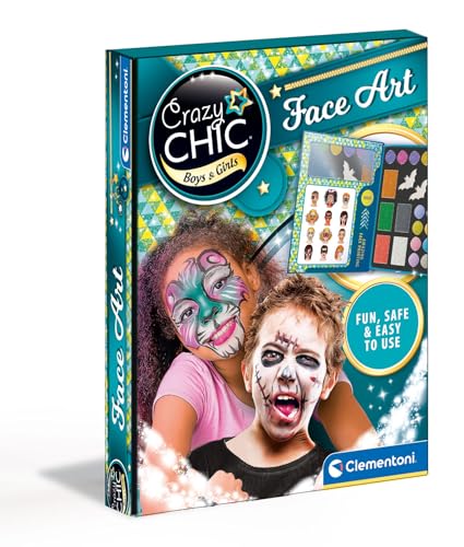 Clementoni 18605 Crazy Chic Gesichtsbemalung Gesicht und Körper Malerei, Kinder Make up Sets für Mädchen ab 6 Jahren, Mehrfarbig von Clementoni