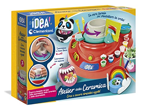 Clementoni 18693 Idea – Atelier Della Ceramica – Keramik-Labor mit elektrischer Drehmaschine (auf Italienisch), Töpfer-Set, Arbeiten, kreatives Spiel für Kinder 7 Jahre – Made in Italy von Clementoni