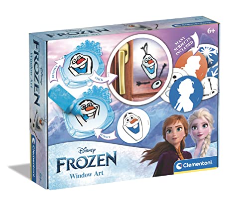 Clementoni 18704 Kreativspiele – Frozen 2 Fensterbilder, farbenfrohes Bastelset, für Fenstersticker und Wanddeko mit Frozen-Motiven, Fenstermalfarben für Kinder ab 6 Jahren von Clementoni