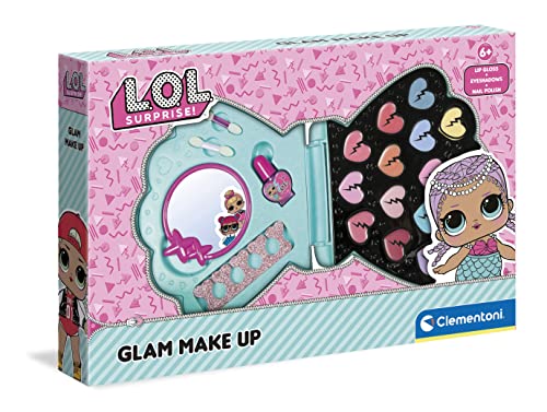 Clementoni 18723 LOL L.O.L. -Glam Kosmetiktasche für Mädchen, mit Make-up, waschbar, Kosmetik-Set für Kinder 6 Jahre, Mehrfarbig von Clementoni