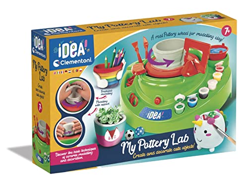 Clementoni 18737 Idea My Pottery Lab – Keramik-Labor mit elektrischer Drehmaschine, Töpfchen, Arbeiten, kreatives Spiel für Kinder 7 Jahre – Made in Italy, Mehrfarbig von Clementoni