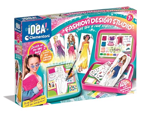 IDEA Clementoni Fashion Design Studio - Leuchttafel zum Zeichnen für Kinder ab 7 Jahren - Mode Studio für junge Modedesigner 18776 von Clementoni
