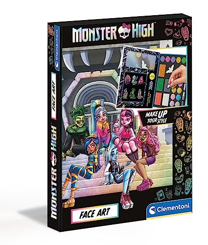 Clementoni Monster High Make-up-Set - Make-up-Set für Kinder - Kinder Schminkset mit Gesichtsfarben, Lidschatten zum Schattieren, Körperstifte, einen Applikator & Schwämme18788 von Clementoni