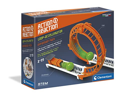 Clementoni 19115 Galileo Science – Action & Reaction Looping, spektakuläres Zubehör für die Kugelbahn, erweiterbarer Baukasten, Spielzeug für Kinder ab 8 Jahren von Clementoni