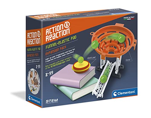 Clementoni 19116 Galileo Science – Action & Reaction Trampolin, spektakuläres Zubehör für die Kugelbahn, erweiterbarer Baukasten, Spielzeug für Kinder ab 8 Jahren von Clementoni