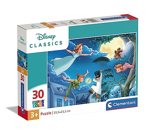 Clementoni - 20279 - Supercolor Puzzle - Disney Classics - Puzzle 30 Teile Ab 3 Jahren, Buntes Kinderpuzzle Mit Besonderer Leuchtkraft & Farbintensität, Geschicklichkeitsspiel Für Kinder von Clementoni