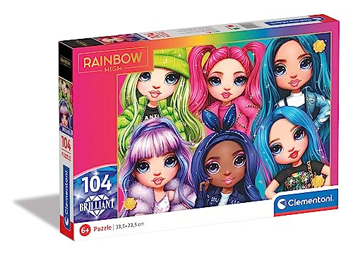 Clementoni 20343 104pzs Does not Apply Supercolor Brilliant Rainbow High 104 Teile-Puzzle Für Kinder Ab 6 Jahren, Made In Italy, Mehrfarbig, M von Clementoni