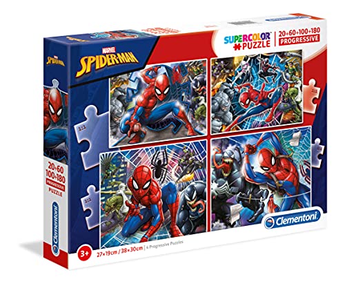 Clementoni 21410 Progressive Puzzle Spiderman – Puzzle 20 + 60 + 100 + 180 Teile ab 3 Jahren, Bunte Kinderpuzzle mit zunehmendem Schwierigkeitsgrad, Denkspiel für Kinder Clementoni 21410 Progressive Puzzle Spiderman – Puzzle 20 + 60 + 100 + 180 Teile ab 3 Jahren, Bunte Kinderpuzzle mit zunehmendem Schwierigkeitsgrad, Denkspiel für Kinder von Clementoni