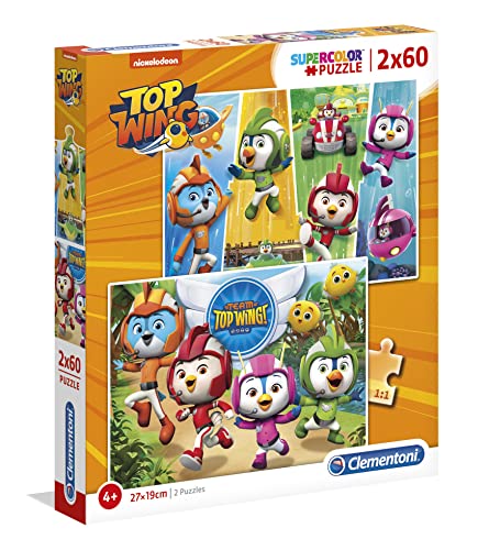 Clementoni 21610 Supercolor Top Wing – Puzzle 2 x 60 Teile ab 5 Jahren, buntes Kinderpuzzle mit besonderer Leuchtkraft & Farbintensität, Geschicklichkeitsspiel für Kinder Clementoni 21610 Supercolor Top Wing – Puzzle 2 x 60 Teile ab 5 Jahren, buntes Kinderpuzzle mit besonderer Leuchtkraft & Farbintensität, Geschicklichkeitsspiel für Kinder von Clementoni