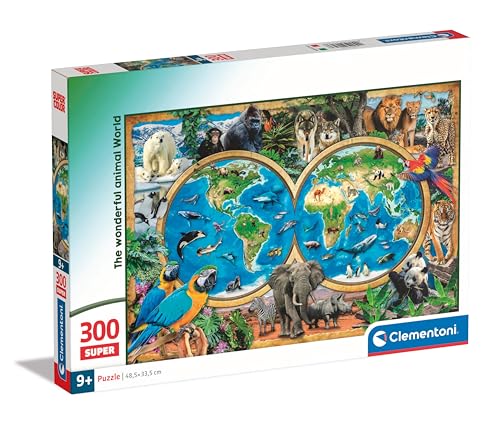 Clementoni Supercolor The Wonderful Animal World Kinder Puzzle 300 Teile - Tier Puzzle 48,5 x 33,5 cm für Kinder ab 9 Jahre - Geschicklichkeitsspiel von Clementoni 21723 von Clementoni