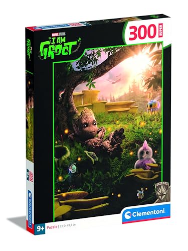 Clementoni I Am Groot Marvel Puzzle 300 Teile - Puzzle 48,5 x 33,5 cm für Kinder ab 9 Jahren - Geschicklichkeitsspiel für Kinder 21734 von Clementoni