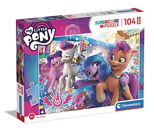 Clementoni 23764 Supercolor My Little Pony 104 Teile Maxi-Puzzle Für Kinder Ab 4 Jahren, Made In Italy, Mehrfarbig, Medium von Clementoni