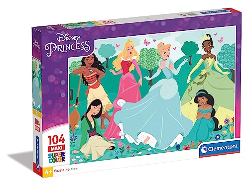 Clementoni - 23767 - Supercolor Puzzle Disney Princess - Puzzle Mit 104 Teile Maxi - Puzzle Für Kinder Ab 4 Jahren, Made In Italy von Clementoni