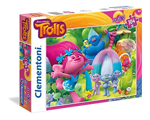 Clementoni 23981.8 - Maxi 104 T Trolls-Good Times, Puzzle von Clementoni