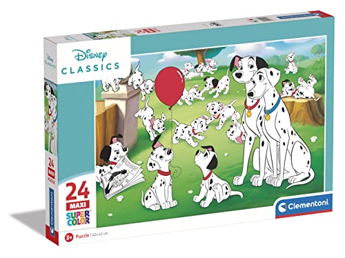 Clementoni - 24245 - Supercolor Puzzle - Disney Classics - Puzzle 24 Maxi Teile Ab 3 Jahren, Buntes Kinderpuzzle Mit Besonderer Leuchtkraft & Farbintensität, Geschicklichkeitsspiel Für Kinder von Clementoni