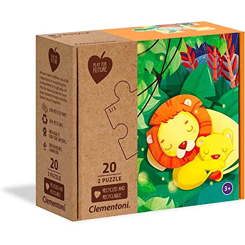 Clementoni 24771 Play for Future Tied Together – Puzzle 2 x 20 Teile ab 3 Jahren, 2 Kinderpuzzle aus recyceltem & recycelbarem Material, Denkspiel für Kinder von Clementoni