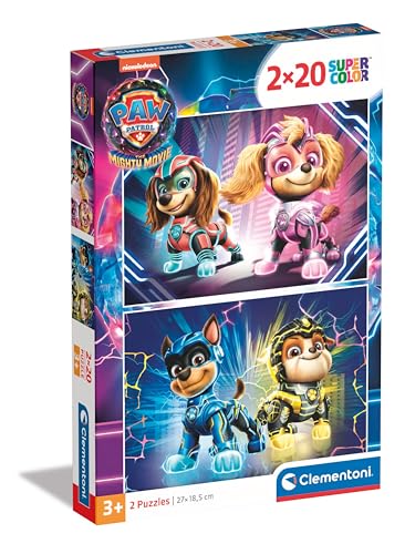 Clementoni Paw Patrol Kinder Puzzle 2 x 20 Teile - Paw Patrol Puzzle 27 x 19 cm für Kinder ab 3 Jahre - Geschicklichkeitsspiel von Clementoni 24805 von Clementoni