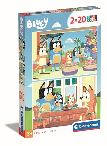 Clementoni Bluey Kinder Puzzle 2 x 20 Teile - Puzzle 27 x 19 cm für Kinder ab 3 Jahre - Geschicklichkeitsspiel von Clementoni 24807 von Clementoni