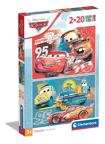 Clementoni 24808 Disney Cars 2 x 20 Teile, Puzzle für Kinder, Hergestellt in Italien-24808, Multicolor von Clementoni