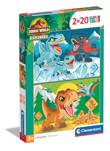 Clementoni 24810 Jurassic World 2 x 20 Teile, Puzzle für Kinder, Hergestellt in Italien-24810, Multicolor von Clementoni