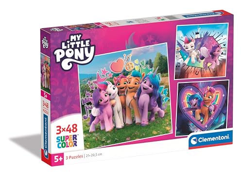 Clementoni My Little Pony Puzzle 3 x 48 Teile - Puzzle Disney 32 x 22 cm für Kinder ab 5 Jahre - buntes Kinderpuzzle mit besonderer Leuchtkraft & Farbintensität 25322 von Clementoni