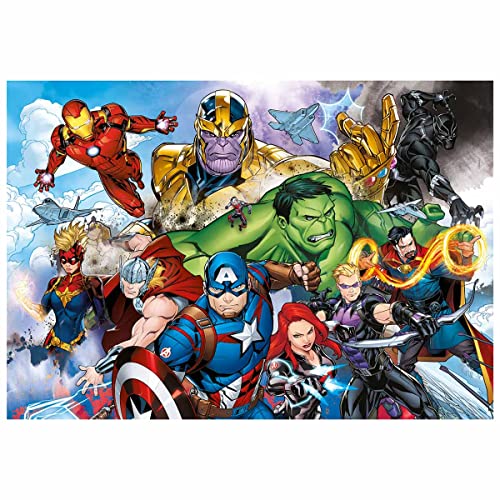 Clementoni 25718 Supercolor Avengers – Puzzle 104 Teile ab 6 Jahren, buntes Kinderpuzzle mit besonderer Leuchtkraft & Farbintensität, Geschicklichkeitsspiel für Kinder von Clementoni