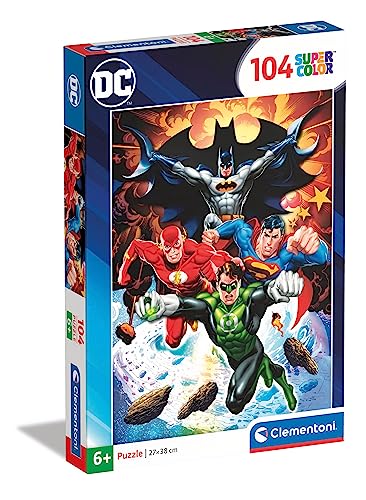 Clementoni 25723 Superheroes DC Comics 104pzs Supercolor Justice League 104 Teile-Puzzle Für Kinder Ab 6 Jahren, Made In Italy, Mehrfarbig, Medium von Clementoni