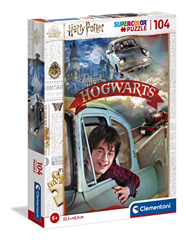 Clementoni 25724 Supercolor Harry Potter – Puzzle 104 Teile ab 6 Jahren, buntes Kinderpuzzle mit besonderer Leuchtkraft & Farbintensität, Geschicklichkeitsspiel für Kinder von Clementoni