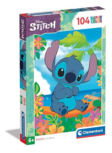 Clementoni Disney Stitch Kinder Puzzle 104 Teile - Disney Puzzle 37,9 x 26,9 cm für Kinder ab 6 Jahre - Geschicklichkeitsspiel von Clementoni 25755 von Clementoni