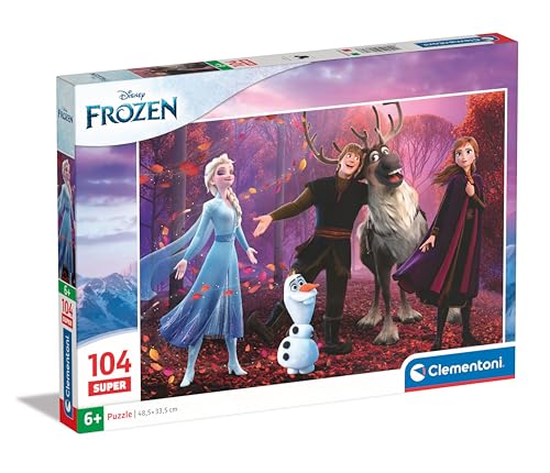 Clementoni Supercolor Disney Frozen Kinder Puzzle 104 Teile - Disney Puzzle 37,9 x 26,9 cm für Kinder ab 6 Jahre - Geschicklichkeitsspiel von Clementoni 25771 von Clementoni