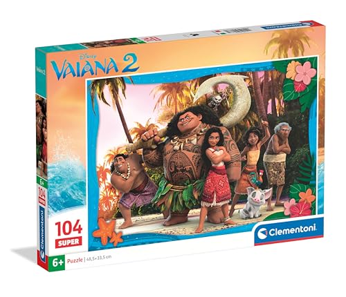 Clementoni Disney Vaiana 2 - Kinder Puzzle 104 Teile - Disney Puzzle 37,9 x 26,9 cm für Kinder ab 6 Jahre - Geschicklichkeitsspiel von Clementoni 25787 von Clementoni