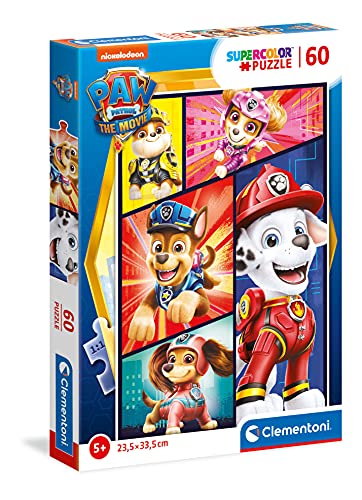 Clementoni 26105 Supercolor Paw Patrol The Movie – 60 Teile – Made in Italy – Kinder 5 Jahre Cartoon Puzzle, Mehrfarbig, One Size von Clementoni