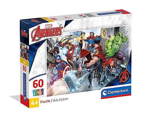 Clementoni - 26112 - Supercolor Puzzle Marvel The Avengers - Puzzle Mit 60 Teile - Puzzle Für Kinder Ab 5 Jahren, Made In Italy von Clementoni