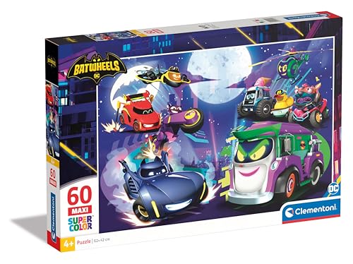 Clementoni 26597 batwheels, 60 Maxi Teile, für Kinder 4 Jahre Cartoon Puzzle, Hergestellt in Italien-26597, Multicolor, 33,5 x 23,5 cm von Clementoni