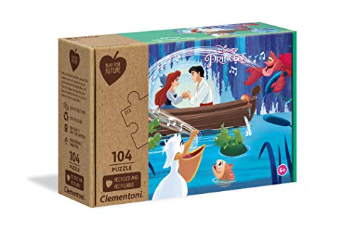 Clementoni 27152 Play for Future Die kleine Meerjungfrau – Puzzle 104 Teile ab 6 Jahren, Kinderpuzzle aus recyceltem & recycelbarem Material, Denkspiel für Kinder von Clementoni